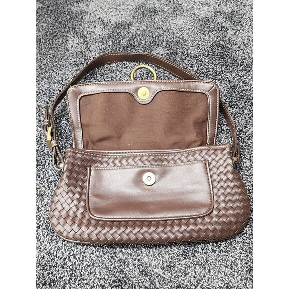 Ann Taylor Loft Basket weave brown handbag/Shoulderbag #A85 - Picture 4 of 11